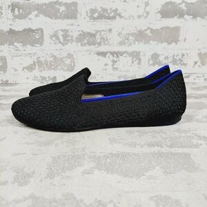 NEW Rothy's The Flat Black Knit Round Toe Slip On Loafers O775